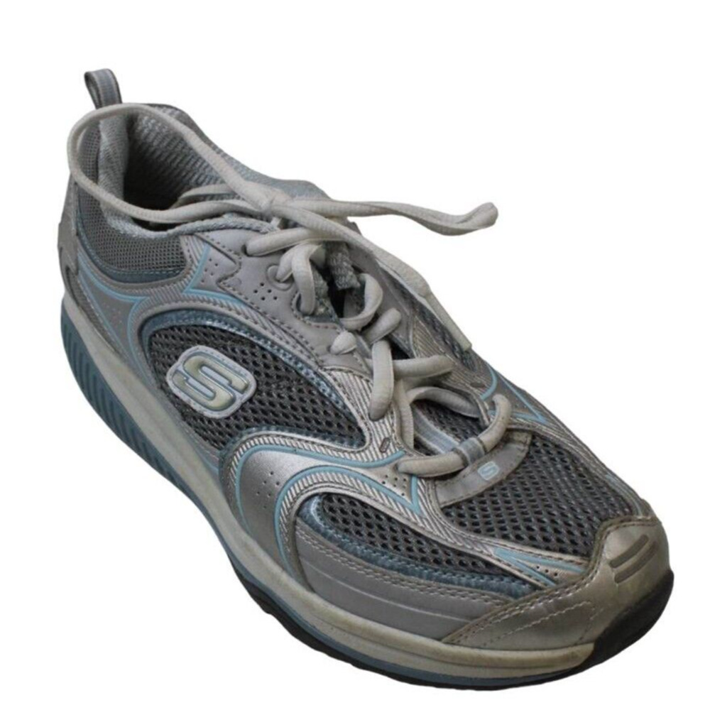 Skechers Shape Ups Shoes Womens Size 8.5 Silver Teal Athletic‎ Walking 12320